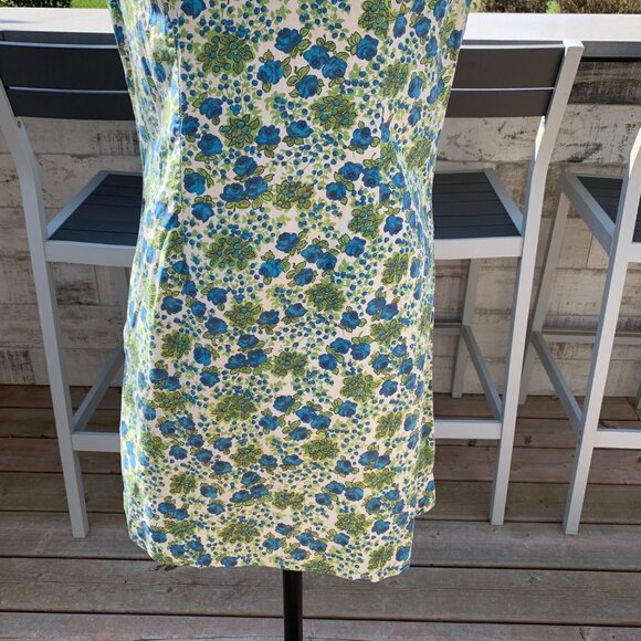 Vintage 50s 60s Floral House Dress Sleeveless Short Cottagecore Loungewear - Picture 4 of 16